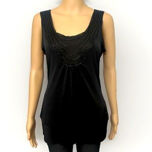 WHITE HOUSE BLACK MARKET Elegant Black Sleeveless Top